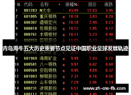 青岛海牛五大历史重要节点见证中国职业足球发展轨迹